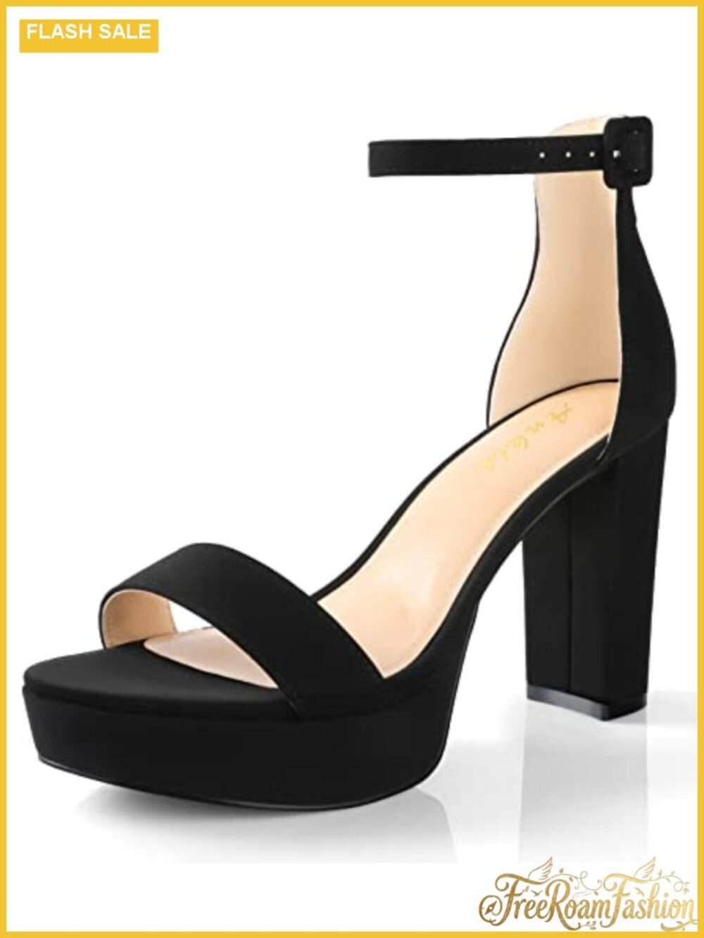 Platform Heeled Sandals Chunky Block Heels Open Toe Ankle Strap